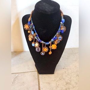 Blue copper beaded necklace